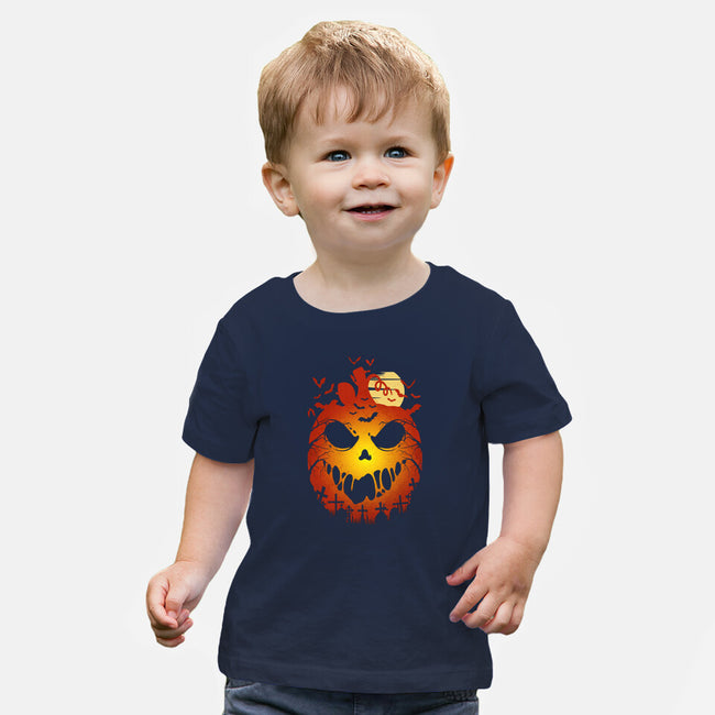 Halloween Scary Pumpkin-Baby-Basic-Tee-LM2KONE