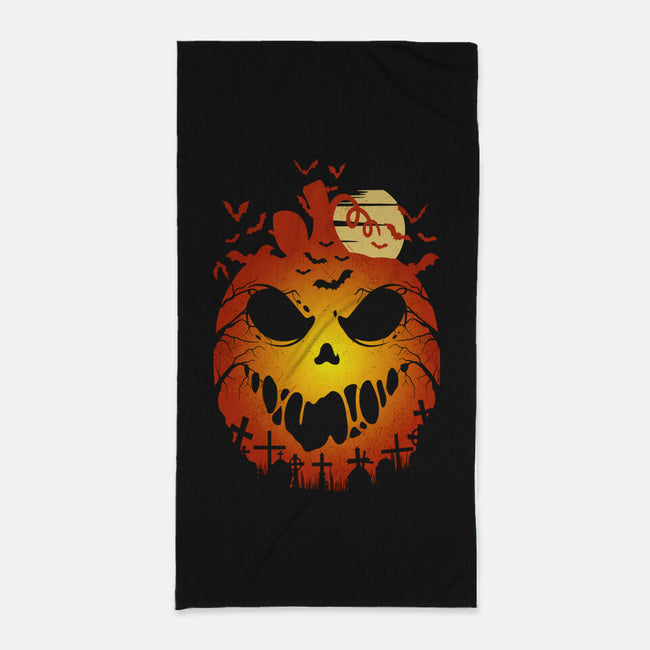 Halloween Scary Pumpkin-None-Beach-Towel-LM2KONE