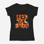 Time To Get Spooky-Womens-V-Neck-Tee-zachterrelldraws