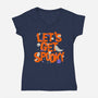 Time To Get Spooky-Womens-V-Neck-Tee-zachterrelldraws