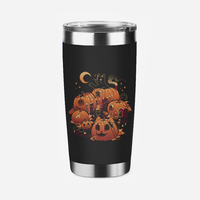 Pumpkin House Halloween-None-Stainless Steel Tumbler-Drinkware-tobefonseca