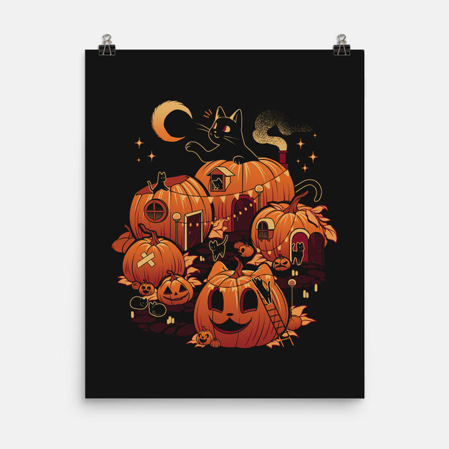 Pumpkin House Halloween-None-Matte-Poster-tobefonseca