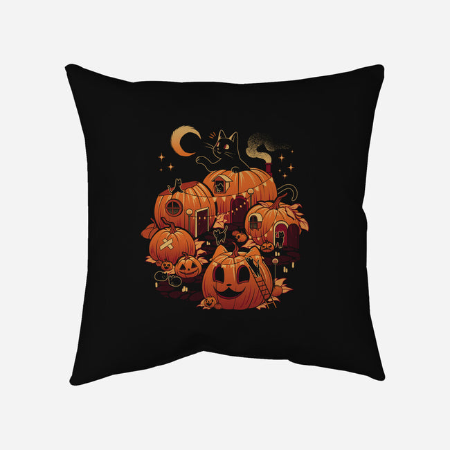 Pumpkin House Halloween-None-Removable Cover w Insert-Throw Pillow-tobefonseca