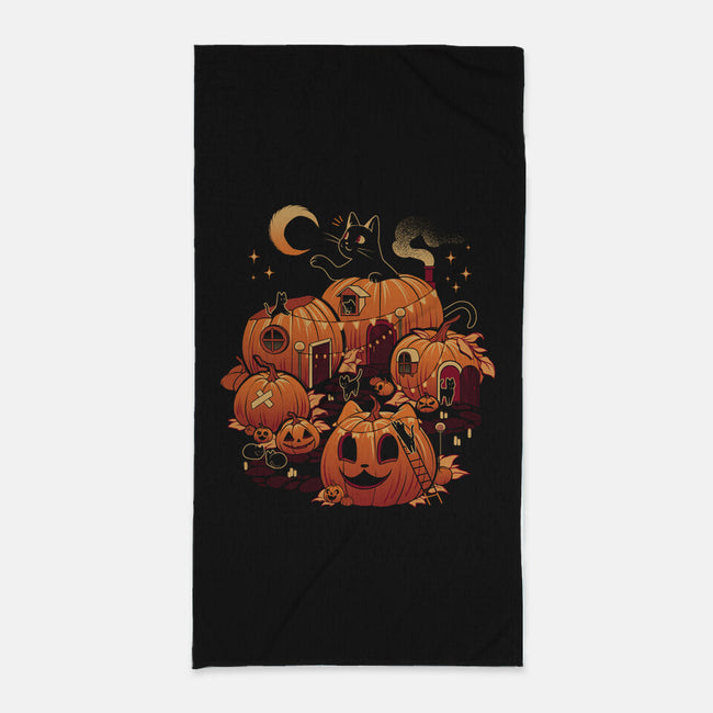 Pumpkin House Halloween-None-Beach-Towel-tobefonseca