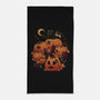 Pumpkin House Halloween-None-Beach-Towel-tobefonseca