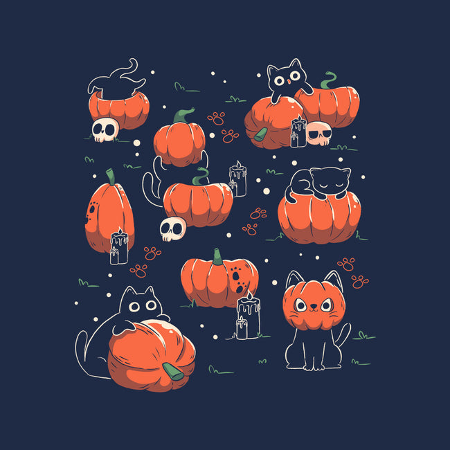 Pumpkin Halloween Cats-Mens-Basic-Tee-tobefonseca