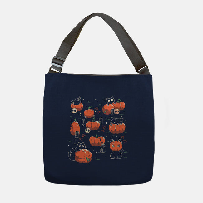 Pumpkin Halloween Cats-None-Adjustable Tote-Bag-tobefonseca