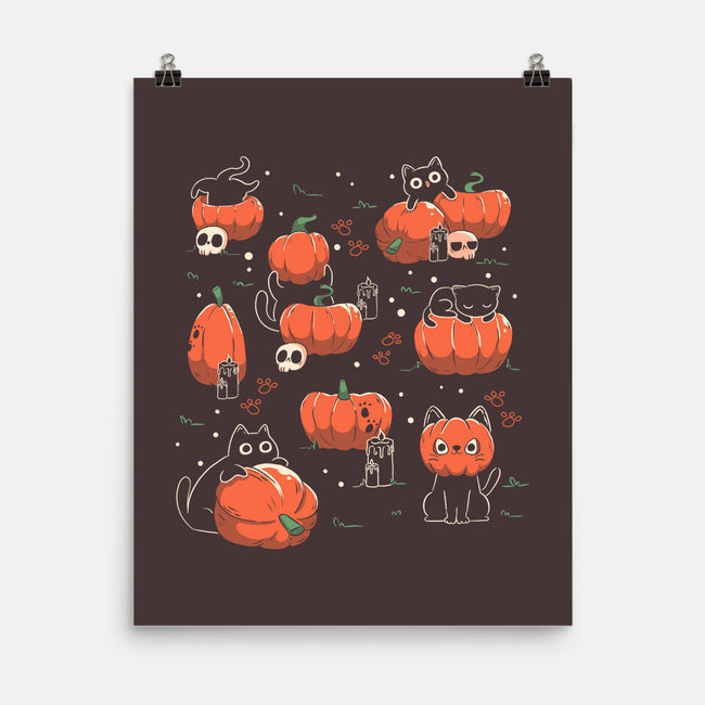 Pumpkin Halloween Cats-None-Matte-Poster-tobefonseca