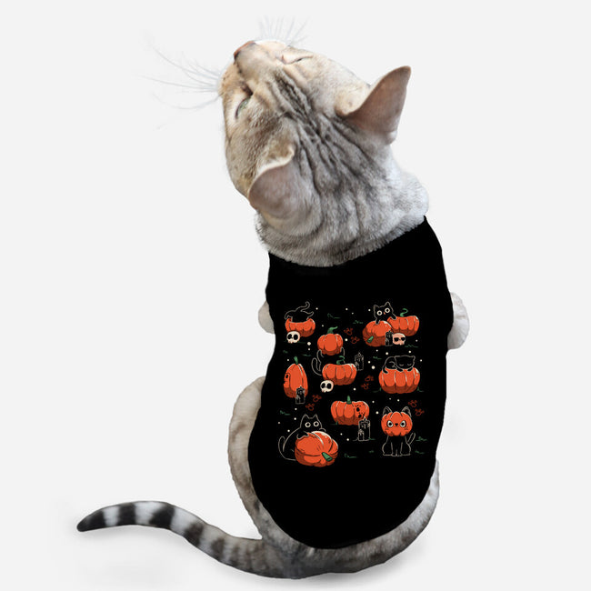 Pumpkin Halloween Cats-Cat-Basic-Pet Tank-tobefonseca