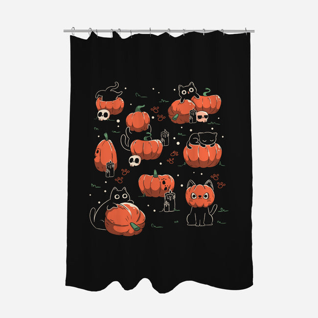 Pumpkin Halloween Cats-None-Polyester-Shower Curtain-tobefonseca