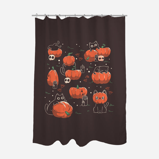 Pumpkin Halloween Cats-None-Polyester-Shower Curtain-tobefonseca