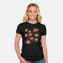 Pumpkin Halloween Cats-Womens-Fitted-Tee-tobefonseca