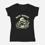 Not Today Skeleton-Womens-V-Neck-Tee-tobefonseca