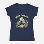 Not Today Skeleton-Womens-V-Neck-Tee-tobefonseca