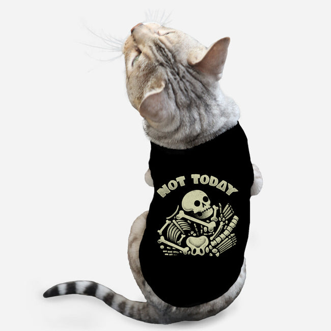 Not Today Skeleton-Cat-Basic-Pet Tank-tobefonseca