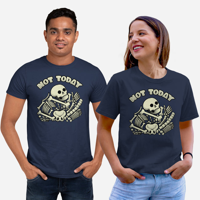 Not Today Skeleton-Unisex-Basic-Tee-tobefonseca