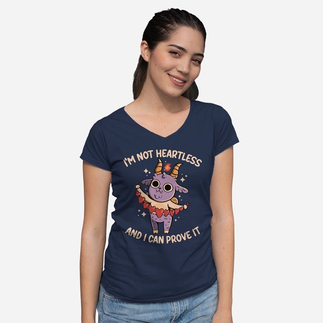 I'm Not Heartless-Womens-V-Neck-Tee-tobefonseca