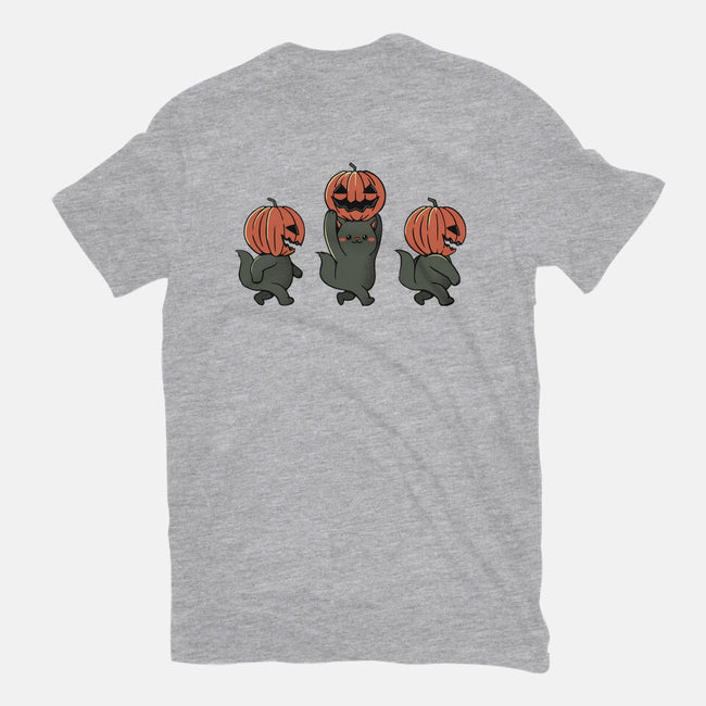 Halloween Pumpkin Kittens-Mens-Heavyweight-Tee-tobefonseca