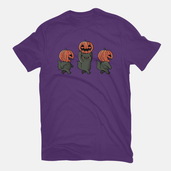 Halloween Pumpkin Kittens-Mens-Basic-Tee-tobefonseca