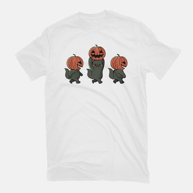 Halloween Pumpkin Kittens-Unisex-Basic-Tee-tobefonseca