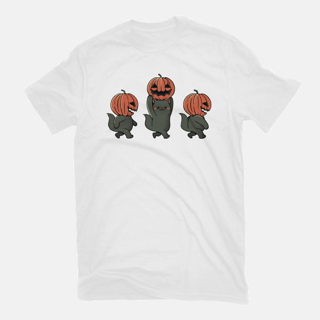 Halloween Pumpkin Kittens-Mens-Basic-Tee-tobefonseca