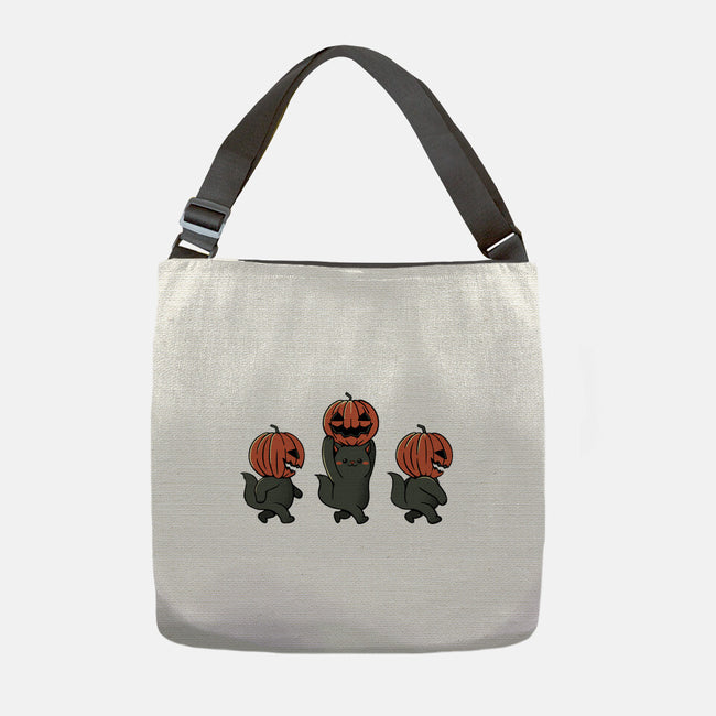 Halloween Pumpkin Kittens-None-Adjustable Tote-Bag-tobefonseca