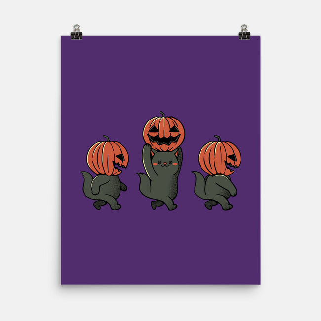 Halloween Pumpkin Kittens-None-Matte-Poster-tobefonseca