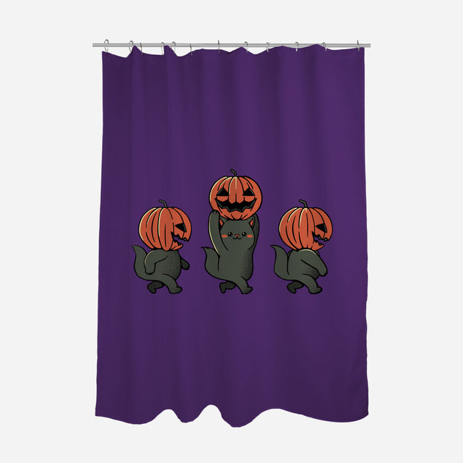 Halloween Pumpkin Kittens-None-Polyester-Shower Curtain-tobefonseca
