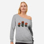 Halloween Pumpkin Kittens-Womens-Off Shoulder-Sweatshirt-tobefonseca