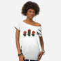 Halloween Pumpkin Kittens-Womens-Off Shoulder-Tee-tobefonseca