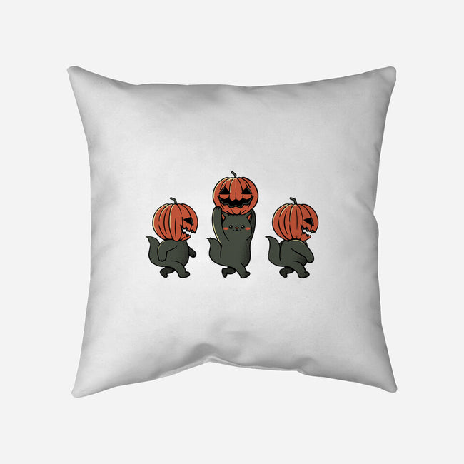 Halloween Pumpkin Kittens-None-Removable Cover-Throw Pillow-tobefonseca