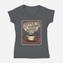 Coffee Morning Ritual Cats-Womens-V-Neck-Tee-tobefonseca