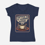 Coffee Morning Ritual Cats-Womens-V-Neck-Tee-tobefonseca