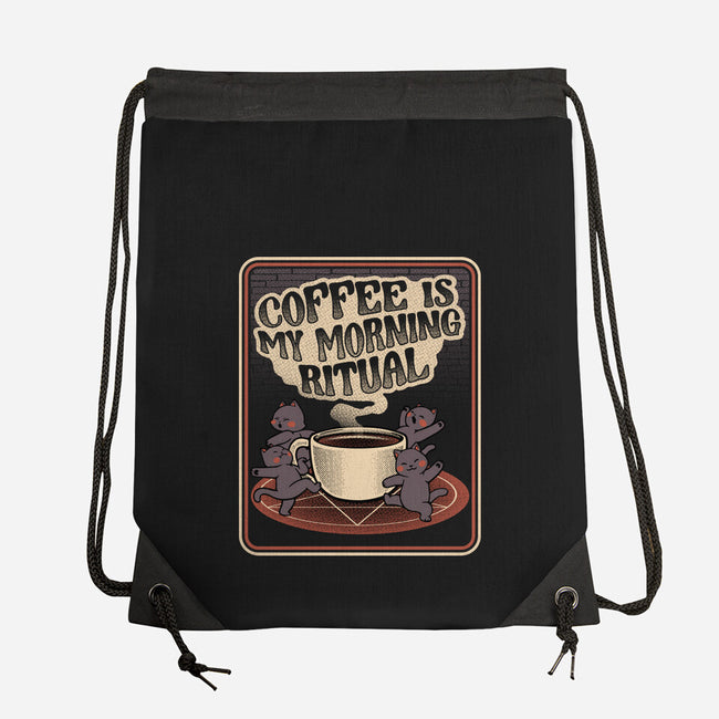 Coffee Morning Ritual Cats-None-Drawstring-Bag-tobefonseca