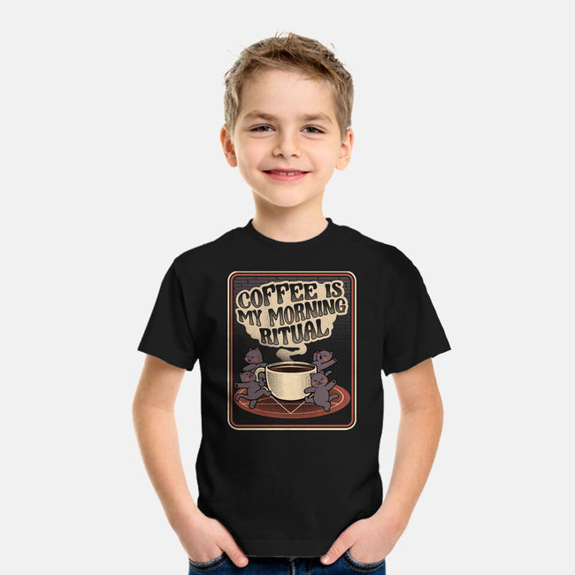 Coffee Morning Ritual Cats-Youth-Basic-Tee-tobefonseca