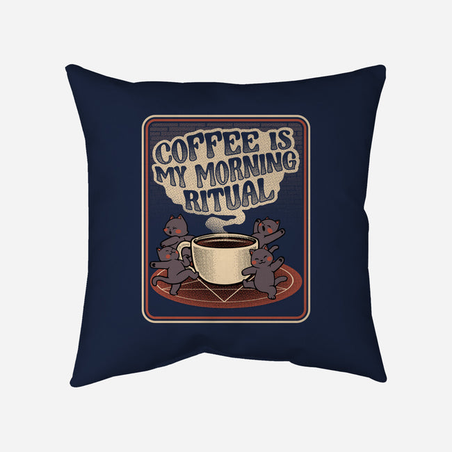 Coffee Morning Ritual Cats-None-Non-Removable Cover w Insert-Throw Pillow-tobefonseca