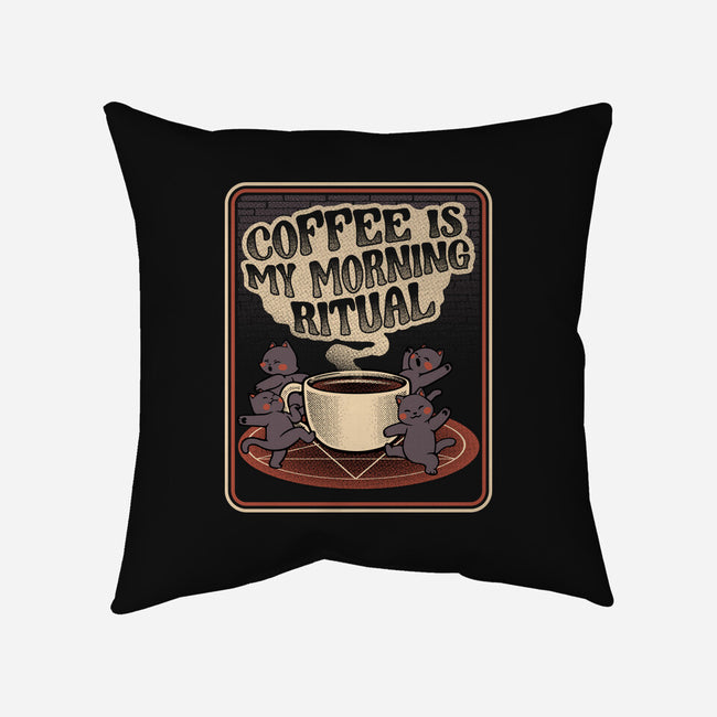 Coffee Morning Ritual Cats-None-Removable Cover-Throw Pillow-tobefonseca