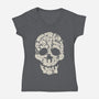 Cat Skeleton Skull-Womens-V-Neck-Tee-tobefonseca