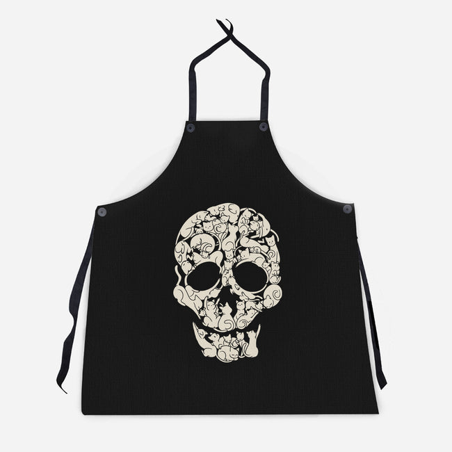 Cat Skeleton Skull-Unisex-Kitchen-Apron-tobefonseca