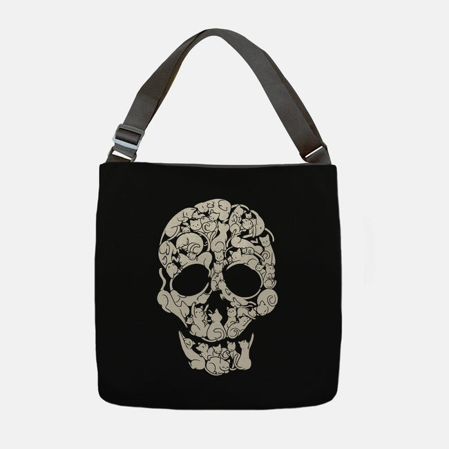 Cat Skeleton Skull-None-Adjustable Tote-Bag-tobefonseca