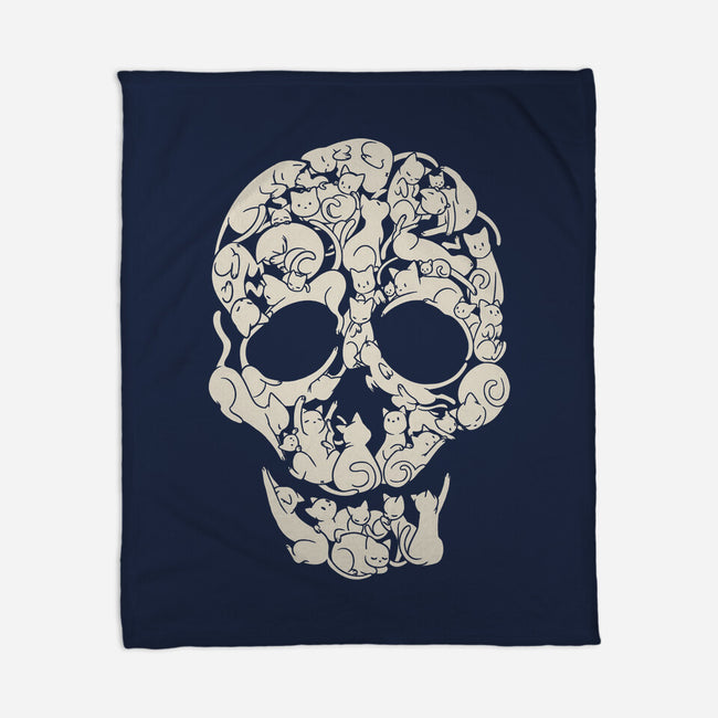 Cat Skeleton Skull-None-Fleece-Blanket-tobefonseca