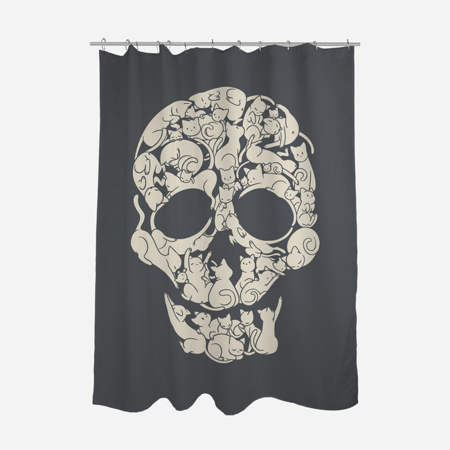 Cat Skeleton Skull-None-Polyester-Shower Curtain-tobefonseca