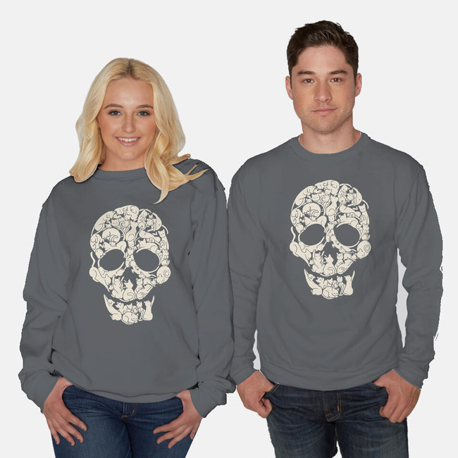 Cat Skeleton Skull-Unisex-Crew Neck-Sweatshirt-tobefonseca