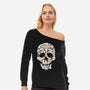 Cat Skeleton Skull-Womens-Off Shoulder-Sweatshirt-tobefonseca
