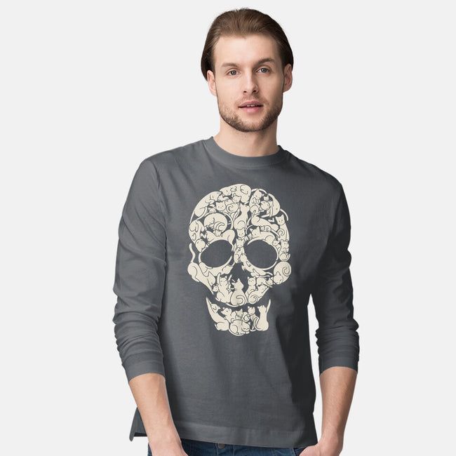 Cat Skeleton Skull-Mens-Long Sleeved-Tee-tobefonseca