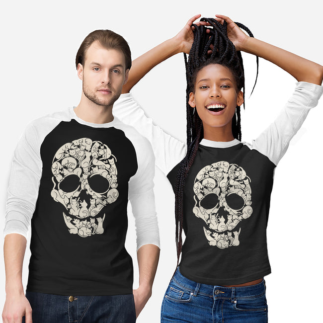 Cat Skeleton Skull-Unisex-Baseball-Tee-tobefonseca