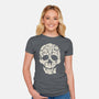 Cat Skeleton Skull-Womens-Fitted-Tee-tobefonseca