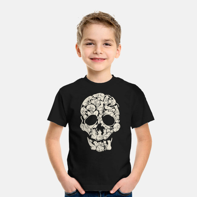 Cat Skeleton Skull-Youth-Basic-Tee-tobefonseca