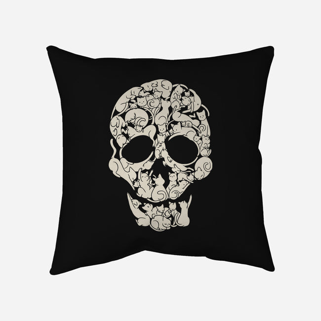 Cat Skeleton Skull-None-Removable Cover-Throw Pillow-tobefonseca