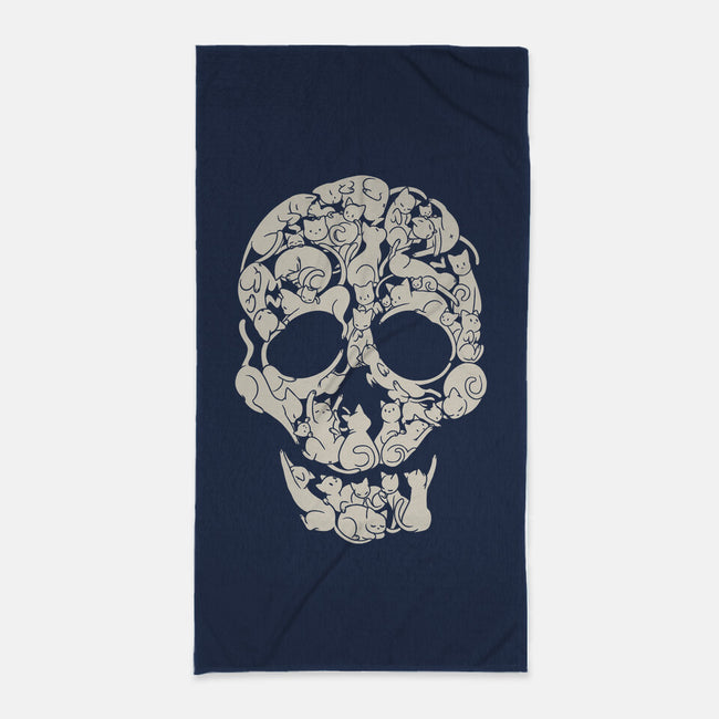 Cat Skeleton Skull-None-Beach-Towel-tobefonseca